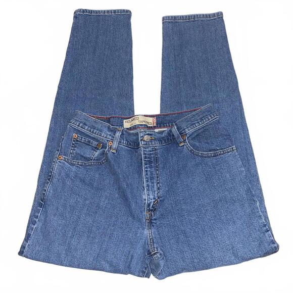 Vintage Levi's tapered straight leg denim jeans womens 12 Y2K 2000s grunge vibes - Picture 2 of 5